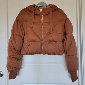 Avec Les Filles Brown Puffer Jacket